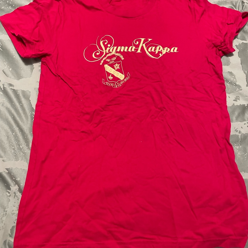 Sigma Kappa American Apparel Fuschia Fitted Short Sleeve Tee